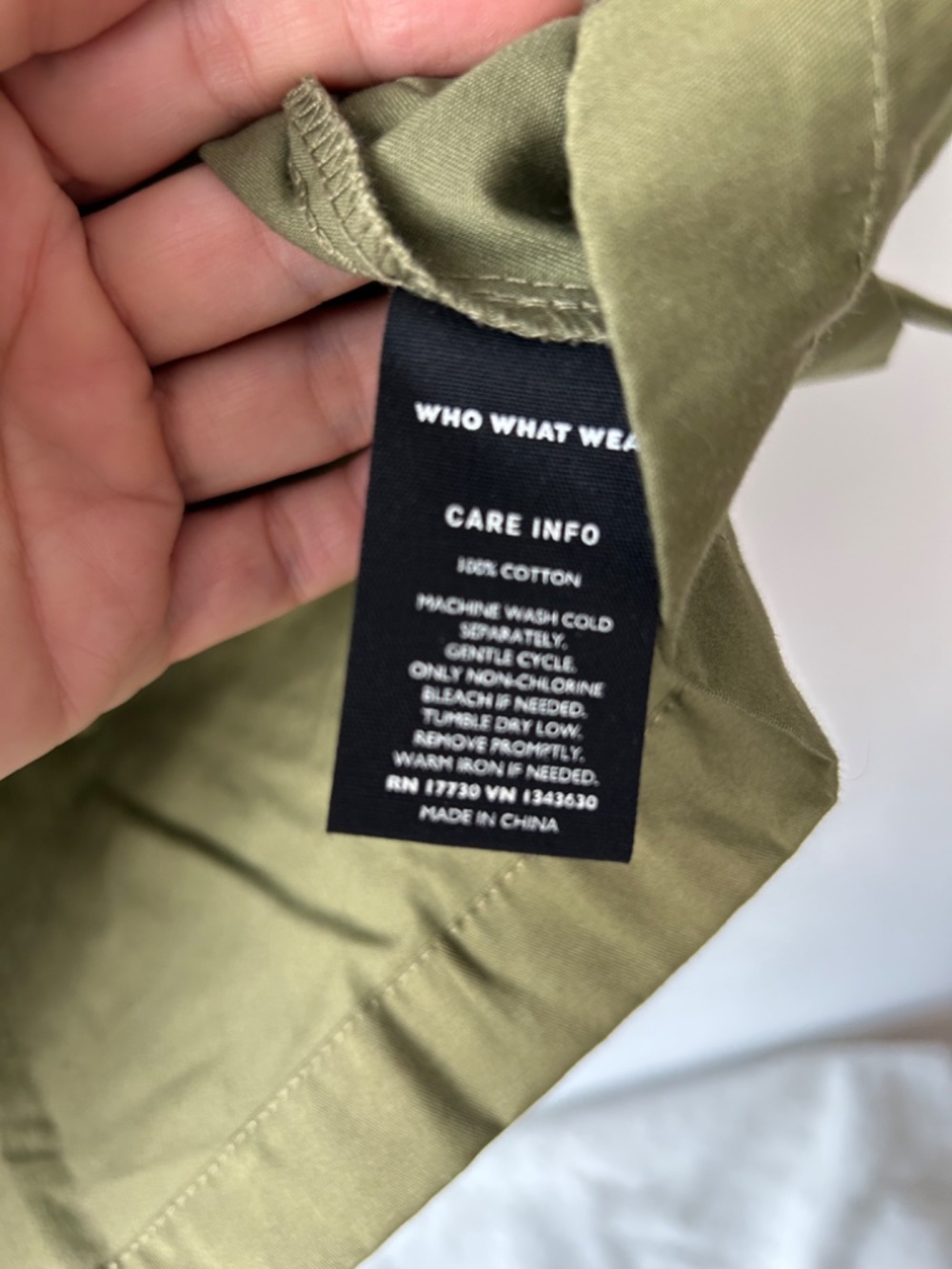 NWT Who What Wear Olive Green Button-front Shirt Dress Medium - Picture 5 of 8